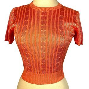 One on One Croped knit Top size small orange